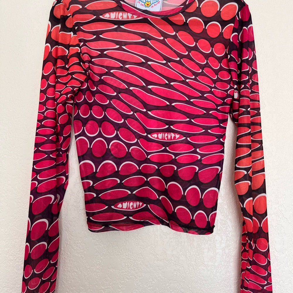 O'Mighty Illusion Mesh Long Sleeve Top NWOT - Picture 4 of 6